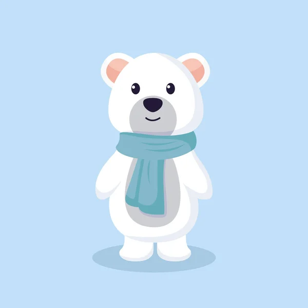 圣诞北极熊角色设计图解 — 图库矢量图片