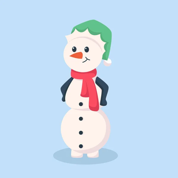 Snowman Christmas Character Design Illustration — Stock Vector