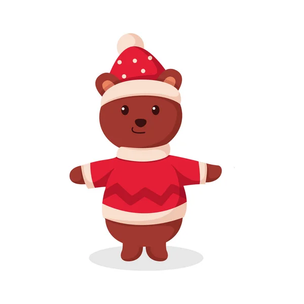 Різдвяний Ведмідь Дизайн Персонажа Ілюстрація — стоковий вектор