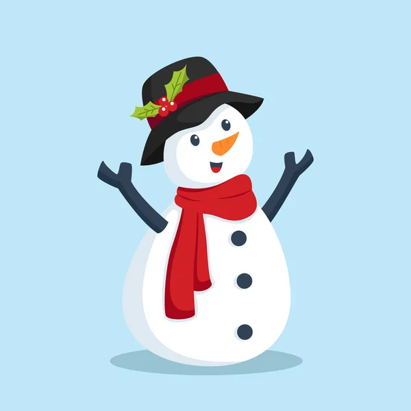 Muñeco Nieve Navidad Con Ilustración Diseño Personaje Sombrero — Archivo Imágenes Vectoriales