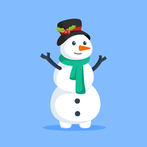 Funny Snowman Character Design Illustration — Stock Vector