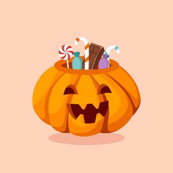 Candy Pumpkin Character Design Illustration — Image vectorielle