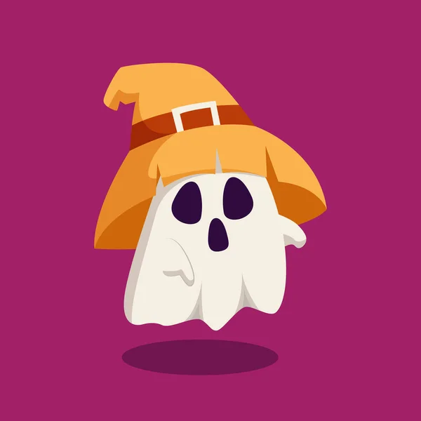 Ghost Halloween Karakter Ontwerp Illustratie — Stockvector