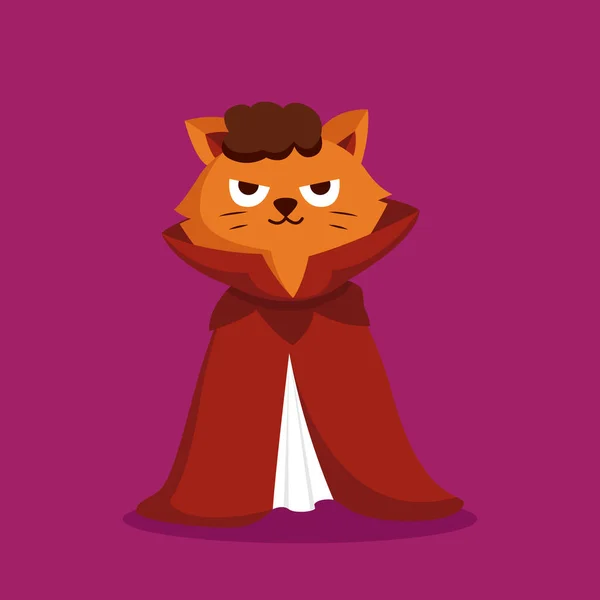 Dracula Cat Character Design Illustration — Stock Vector