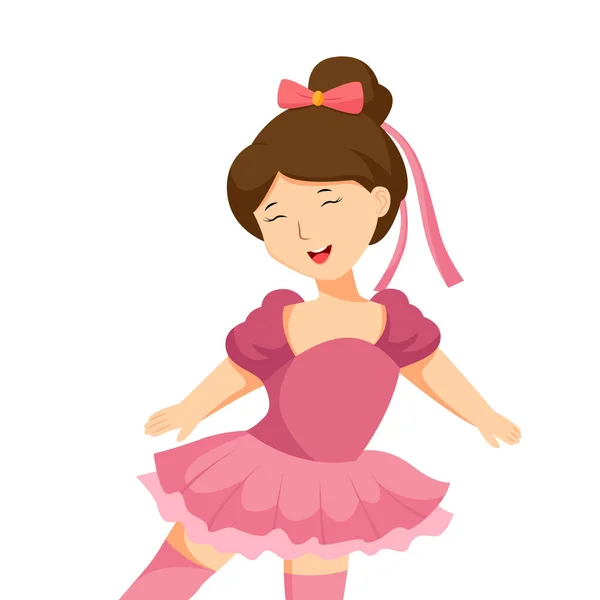 stock vector Little Girl Ballerina Character Design Illustration