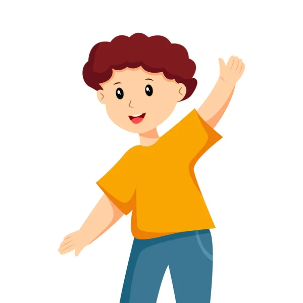 Cute Little Boy Charakter Projekt Ilustracji — Wektor stockowy