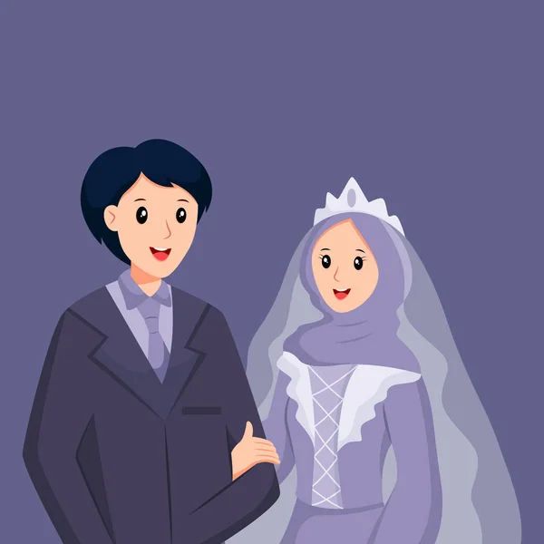 Casamento Casal Personagem Design Ilustração —  Vetores de Stock