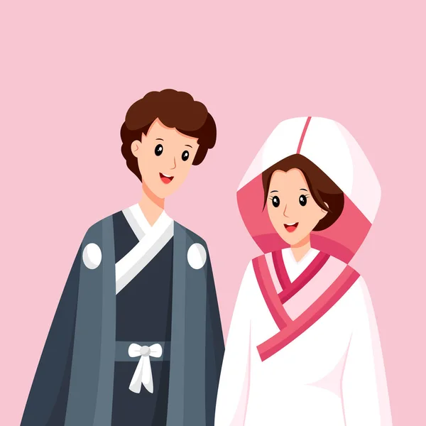 Ιαπωνία Γάμος Χαρακτήρας Σχεδιασμός Εικονογράφηση — Διανυσματικό Αρχείο