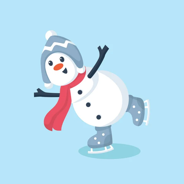Winter Snowman Karakter Ontwerp Illustratie — Stockvector