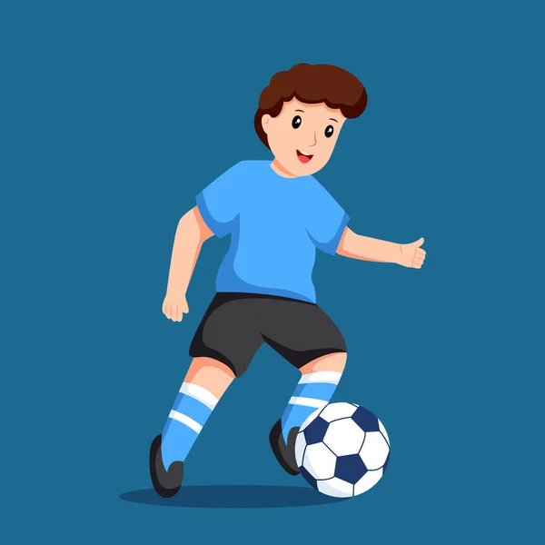 Football Player Boy Character Design Illustration — Stockvektor