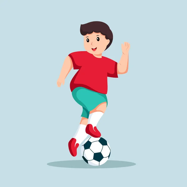Boy Soccer Player Ilustración Diseño Personajes — Archivo Imágenes Vectoriales