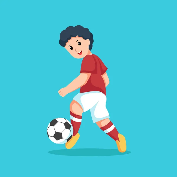 stock vector Boy Football Player Character Design Illustration