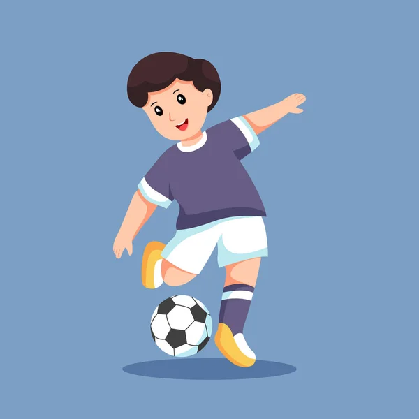 Fußballspieler Mit Ball Charakter Design Illustration — Stockvektor