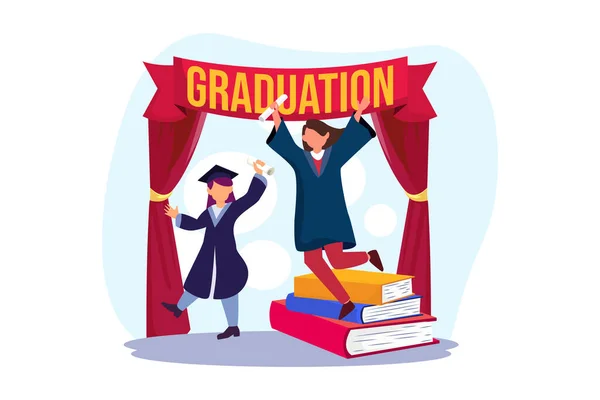 stock vector Graduation Flat Illustration Design