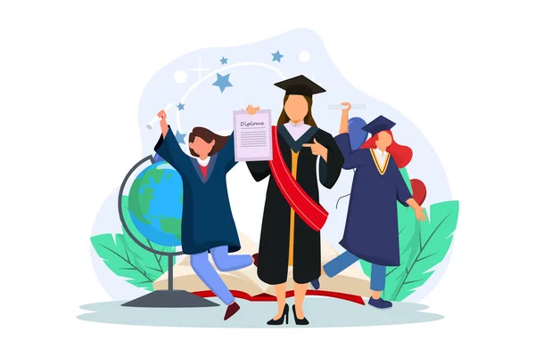 stock vector Graduation Flat Illustration Design