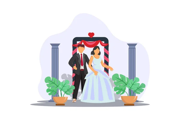 Wedding Płaskie Ilustracji Projektu — Wektor stockowy