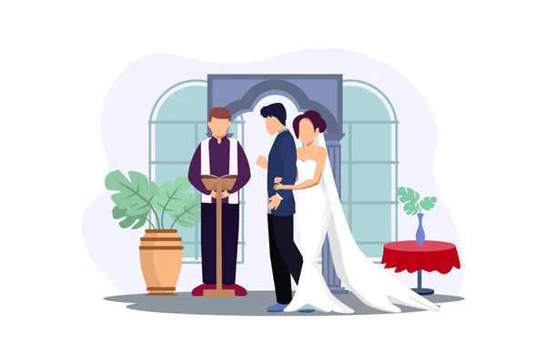 Wedding Płaskie Ilustracji Projektu — Wektor stockowy