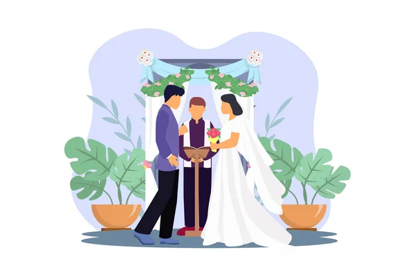 Bröllopsplatta Illustration Design — Stock vektor