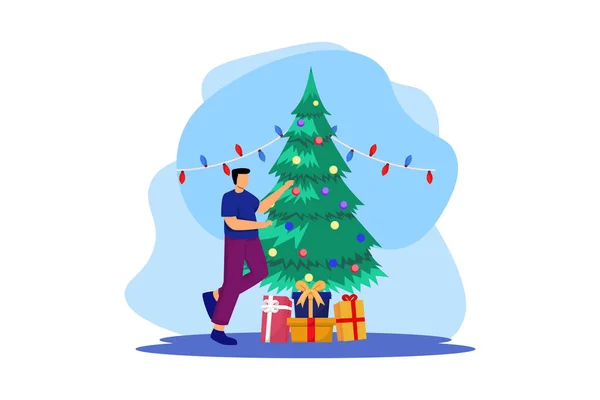 stock vector Christmas Flat Illustration Design