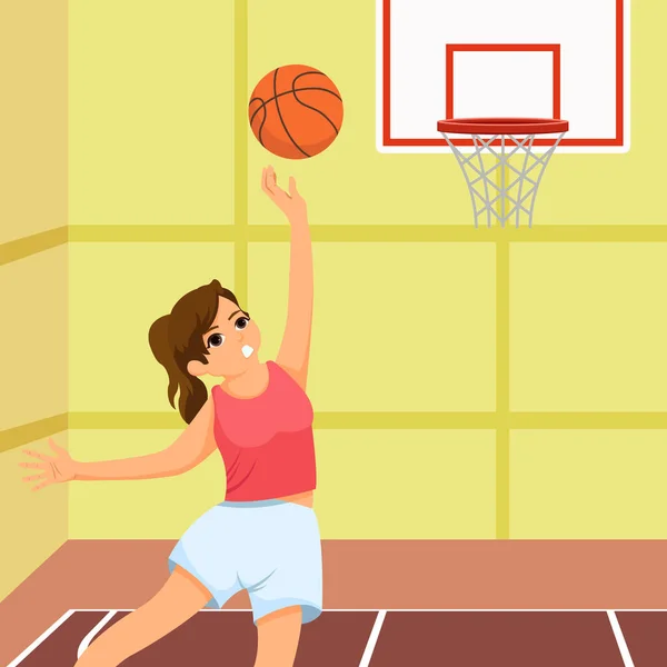 Sport Basketball Flat Design Illustration — Stok Vektör