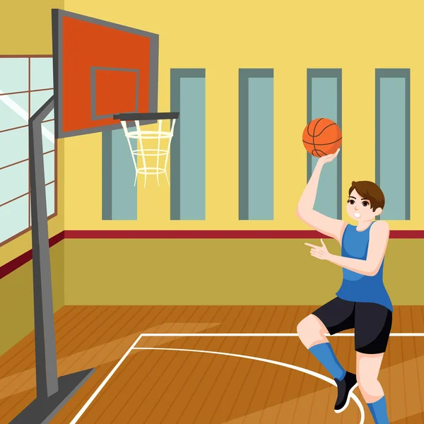 Sport Basketbal Platte Ontwerp Illustratie — Stockvector