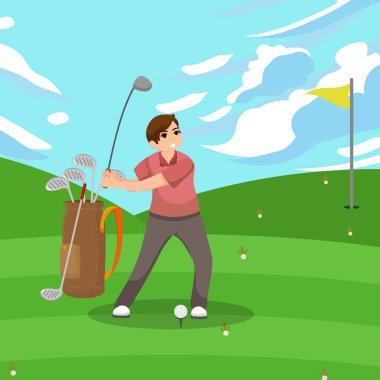 Spor Golf Düz Tasarım Çizimi