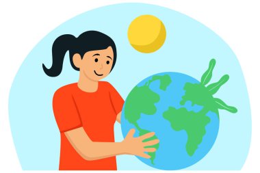 Toprak günü düz illüstrasyon