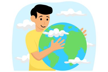 Toprak günü düz illüstrasyon