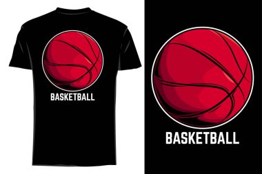 Basketbol vektörü t-shirt model antika