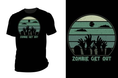 Cadılar Bayramı zombi eli silueti t-shirt model antika