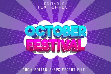 Düzenlenebilir metin efekti Ekim festivali kabartma mizah tarzıyla