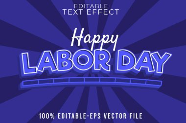 Klasik mavi biçimli düzenlenebilir metin efekti çalışma günü