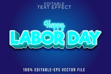 Düzenlenebilir metin efekti yeni neon tarzıyla mutlu çalışma günleri