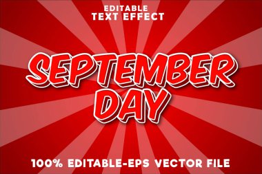 Düzenlenebilir metin efekti Eylül günü komik modern tarzla