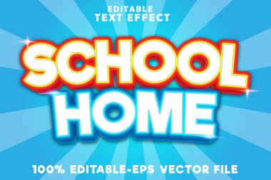 Düzenlenebilir metin efekti okul evi ve modern okula dönüş tarzı