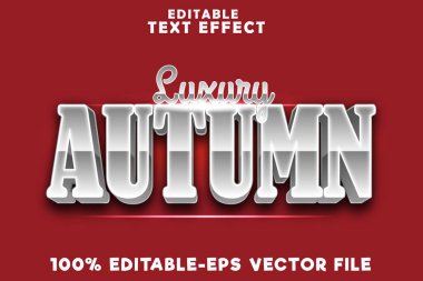 Düzenlenebilir metin efekti gümüşten sonbahar tarzı lüks sonbahar
