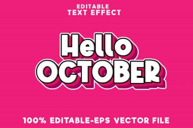 Düzenlenebilir metin efekti Merhaba Ekim