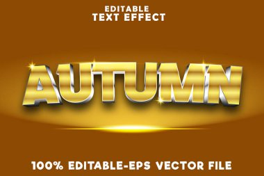 Düzenlenebilir metin efekti lüks gümüş ve altın tarzıyla sonbahar