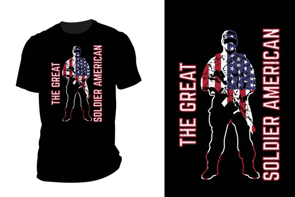 Büyük Amerikan askeri tişörtü eski moda silueti.