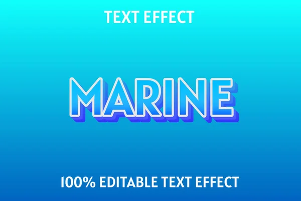 Editable Text Effect Marine Blue — Stockvektor