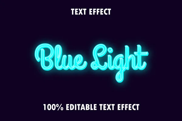 Texto Editable Efecto Luz Azul — Vector de stock