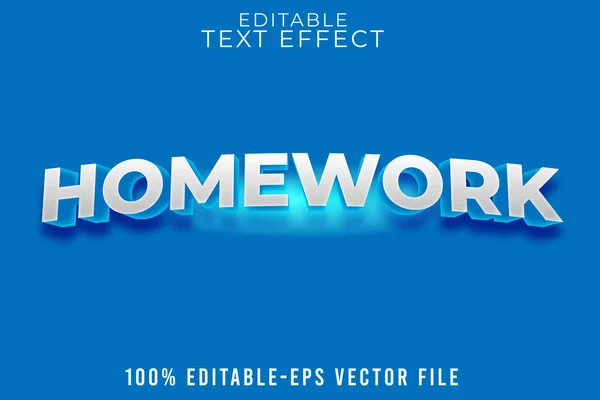 stock vector EDITABLE TEXT EFFECT HOMEWORK WITH MODERN STYLE