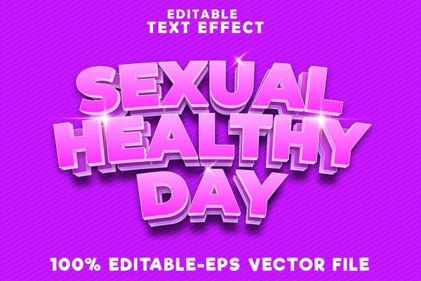 Редактируемый Текст Эффект Сексуального Здоровья День Современным Стилем — стоковый вектор