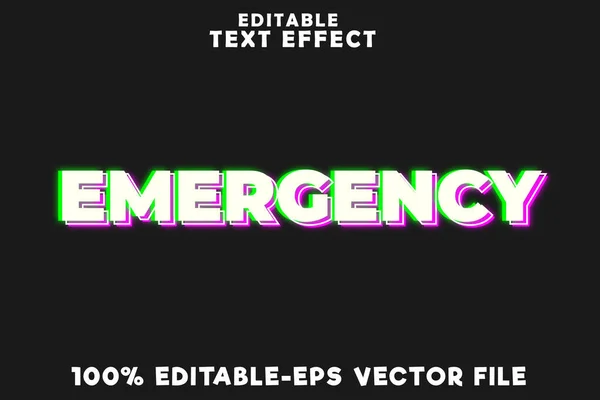 Urgence Effet Texte Modifiable Avec Style Simple Pharmacien Néon — Image vectorielle