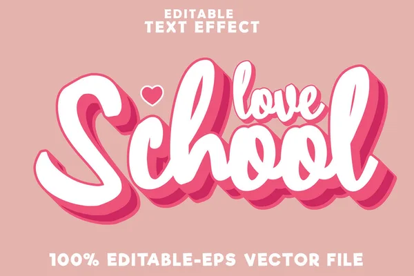 stock vector Editable text effect love school with romance comic style