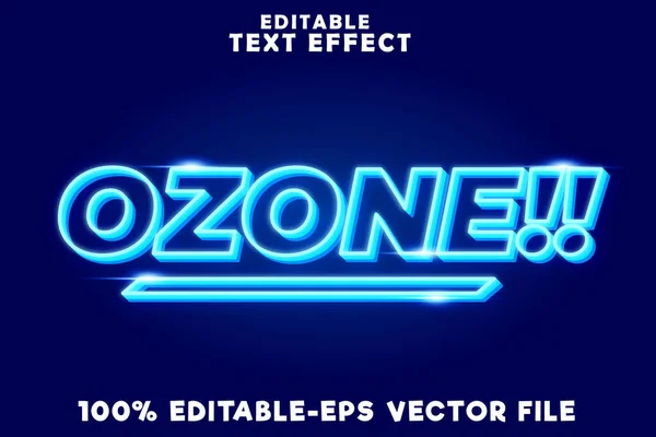 Mavi modern neon tarzıyla düzenlenebilir metin efekti ozonu