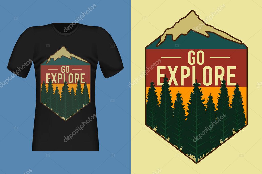 Go Explore Hand Drawn Style Vintage Retro T-Shirt Design
