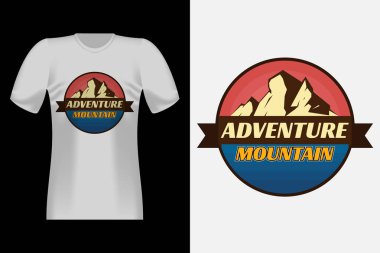 Macera Dağı El Çizimi Eski Tişört Tasarımı