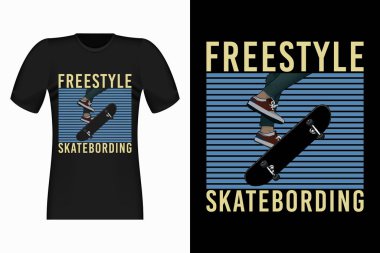 Kaykay Serbest Stil El Çizimi Klasik Tişört Tasarımı