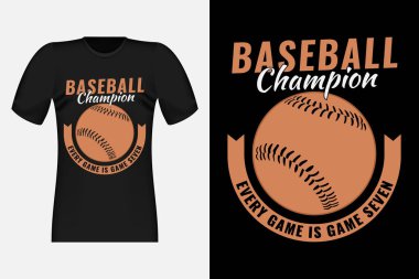 Beyzbol Şampiyonu El Çizimi Klasik Tişört Tasarımı